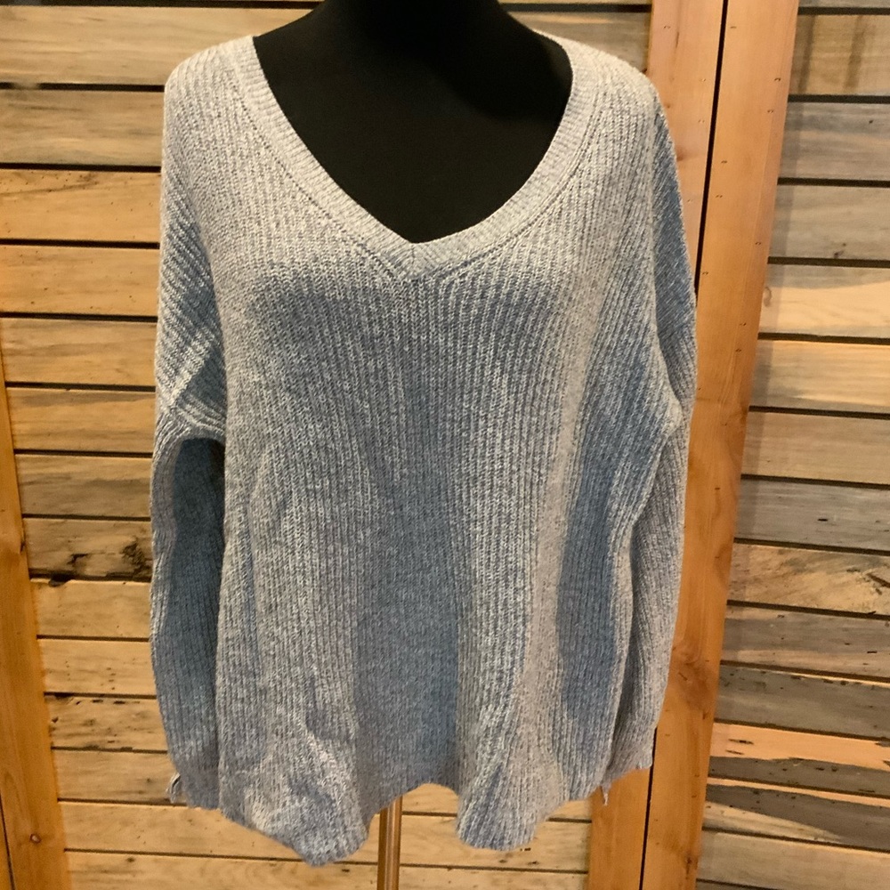 American Eagle Outfitters Light Blue V-Neck Sweater